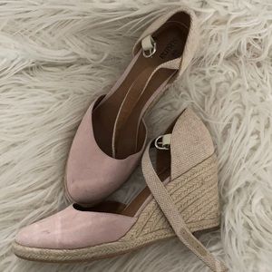 Pastel Pink Espadrilles Wedge